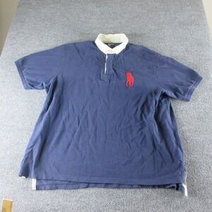Polo By Ralph Lauren Polo Shirt Mens 3XB Blue Short Sleeve Big Pony Logo Rugby